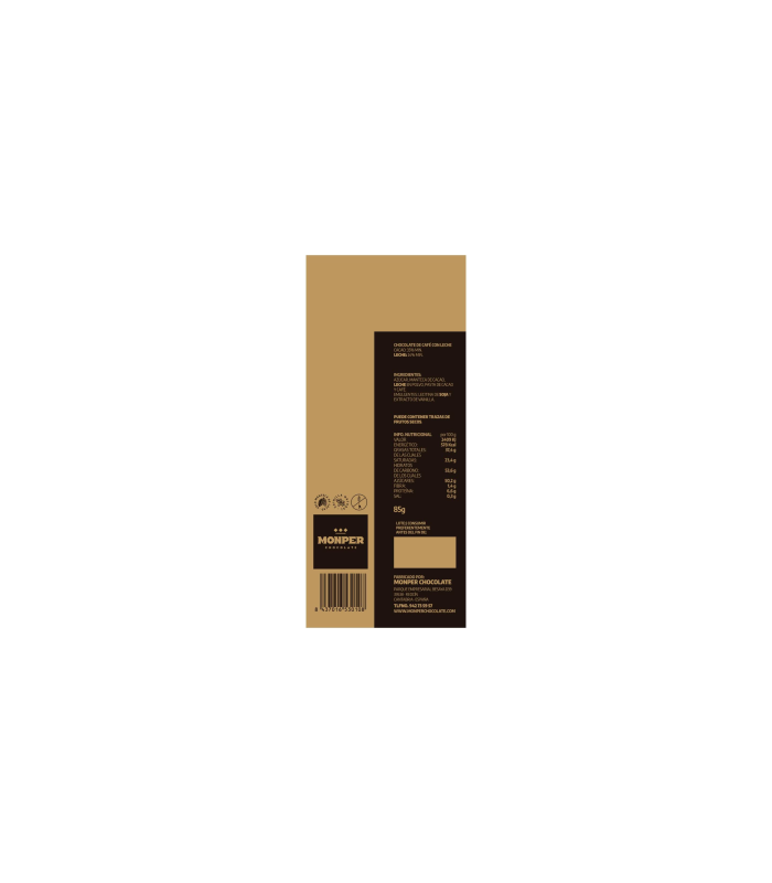 chocolate de café con leche - trasera