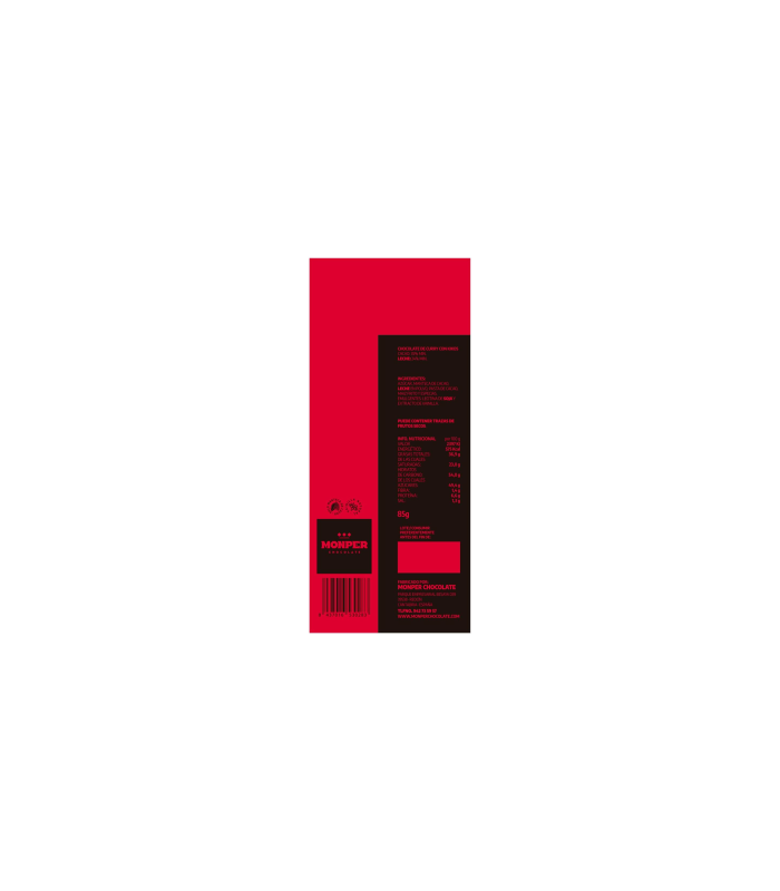 Chocolate de curry con kikos - trasera