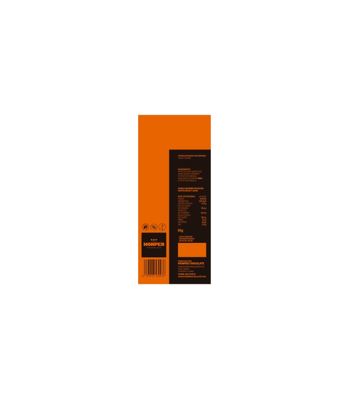 chocolate negro con naranja - trasera