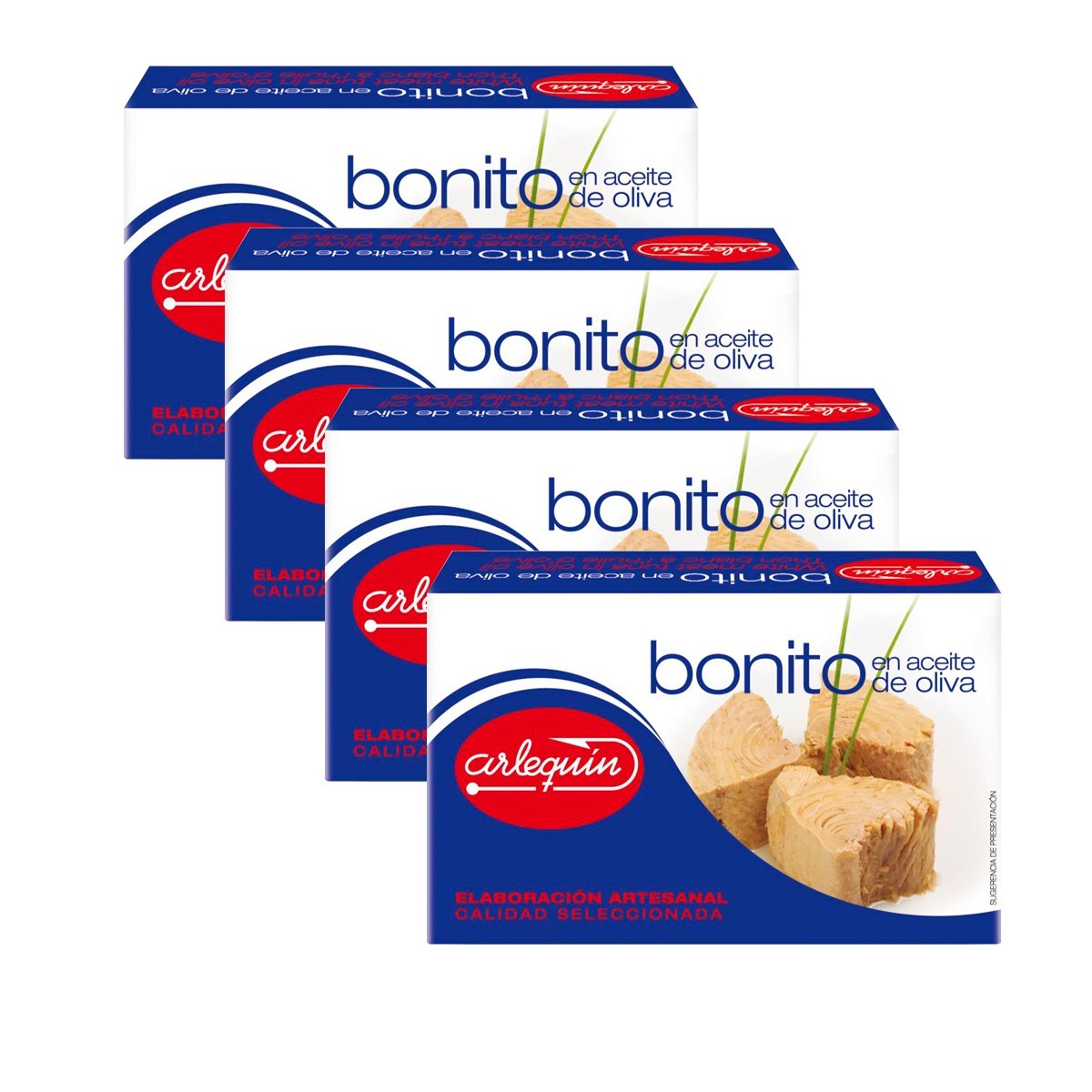 ARLEQUIN Bonito en Aceite de Oliva, Pack de 4 latas de 120gr (480 grs)