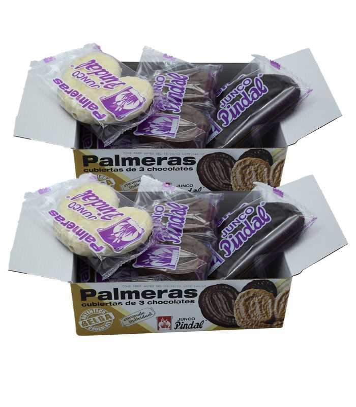 JUNCO PINDAL Palmeras de Hojaldre bañadas en 3 chocolates_CAJA ABIERTA