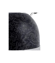 Tetera Hervidor de agua Eléctrico 1.7l 2200w Vintage Colección Keith Haring, Negro_detalle dibujo