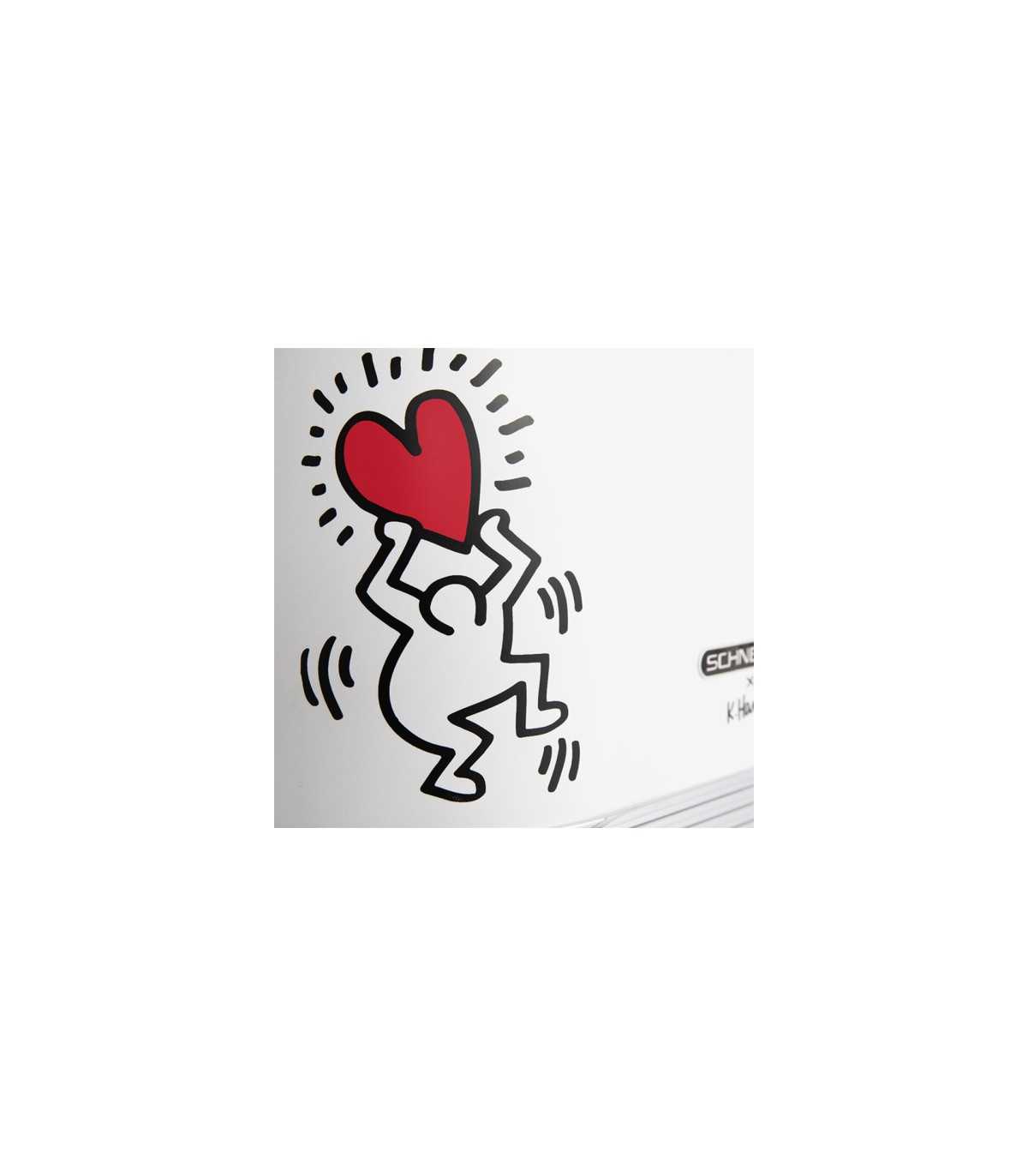 SCHNEIDER SCTO2KTECW Tostadora  2 Ranuras 815W Vintage  Colección Keith Haring, Blanco Mate Tech Art _detalle corazón