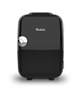 RADIOLA RAMF4B Mini Nevera 4L,12V-220V, Compatible coche y caravanas, Función frio/calor, Negro