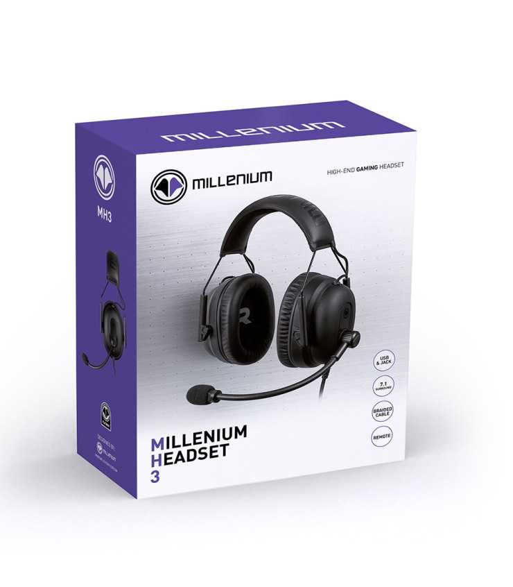 Millenium MH3 Auriculares Gaming con Sorround 7.1, para PC-PS4-Móvil,