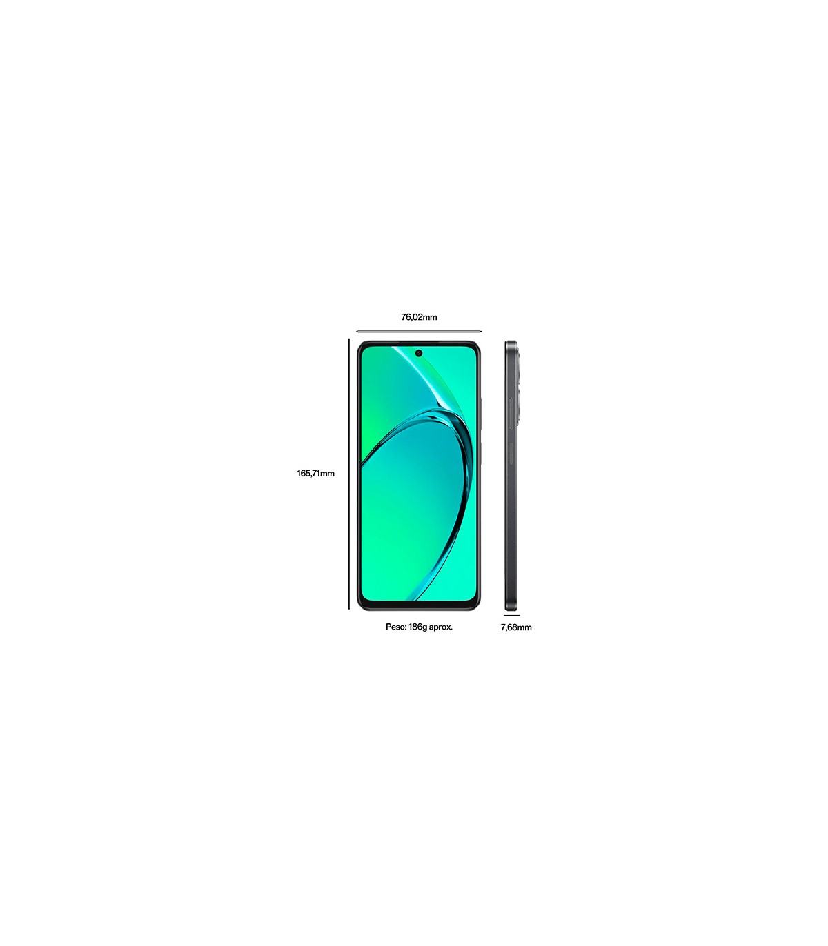 OPPO A40m - Smartphone Libre 16GB (8GB+8GB), 256GB, Cámara 50+2+8MP, Batería 5100mAh, Carga Rápida 45W - Negro