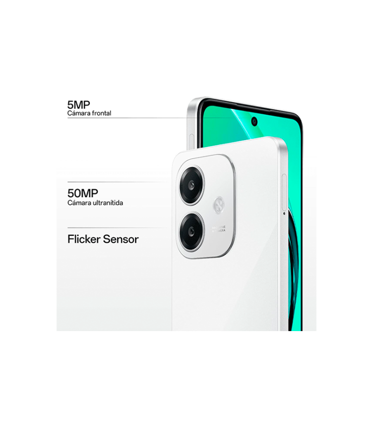 OPPO A40 - Smartphone Libre 12GB (6GB+6GB), 128GB, Cámara 50+2+8MP, Batería 5100mAh, Carga Rápida 45W - Blanco