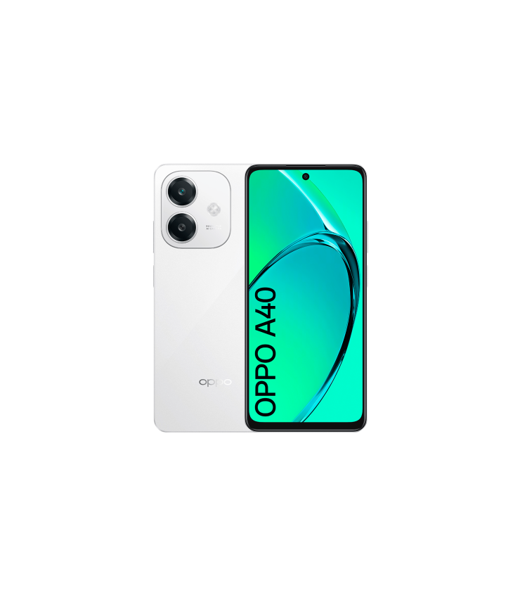 OPPO A40 - Smartphone Libre 12GB (6GB+6GB), 128GB, Cámara 50+2+8MP, Batería 5100mAh, Carga Rápida 45W - Blanco