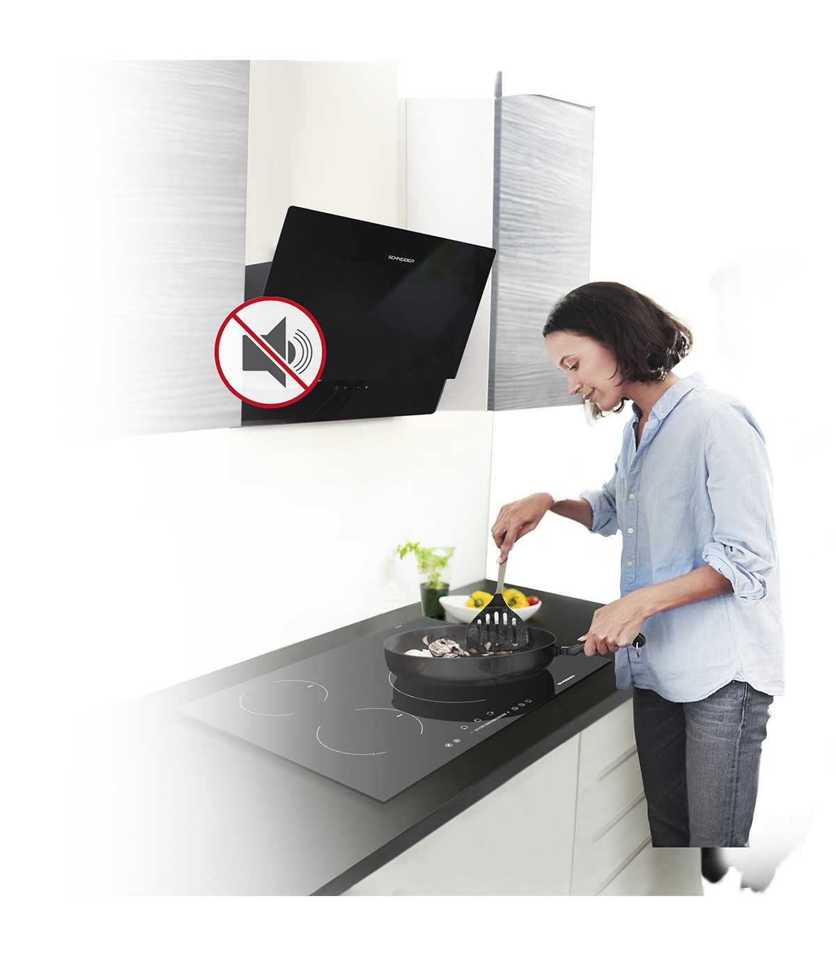 SCHNEIDER SCHD2A90EBS Campana extractora 90 cm, 594 m³/h