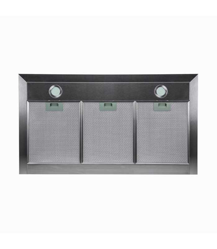 SCHNEIDER SCHB2A90EBX Campana extractora 90 cm, 594 m³/h, 3 velocidades, Negro/Inoxidable