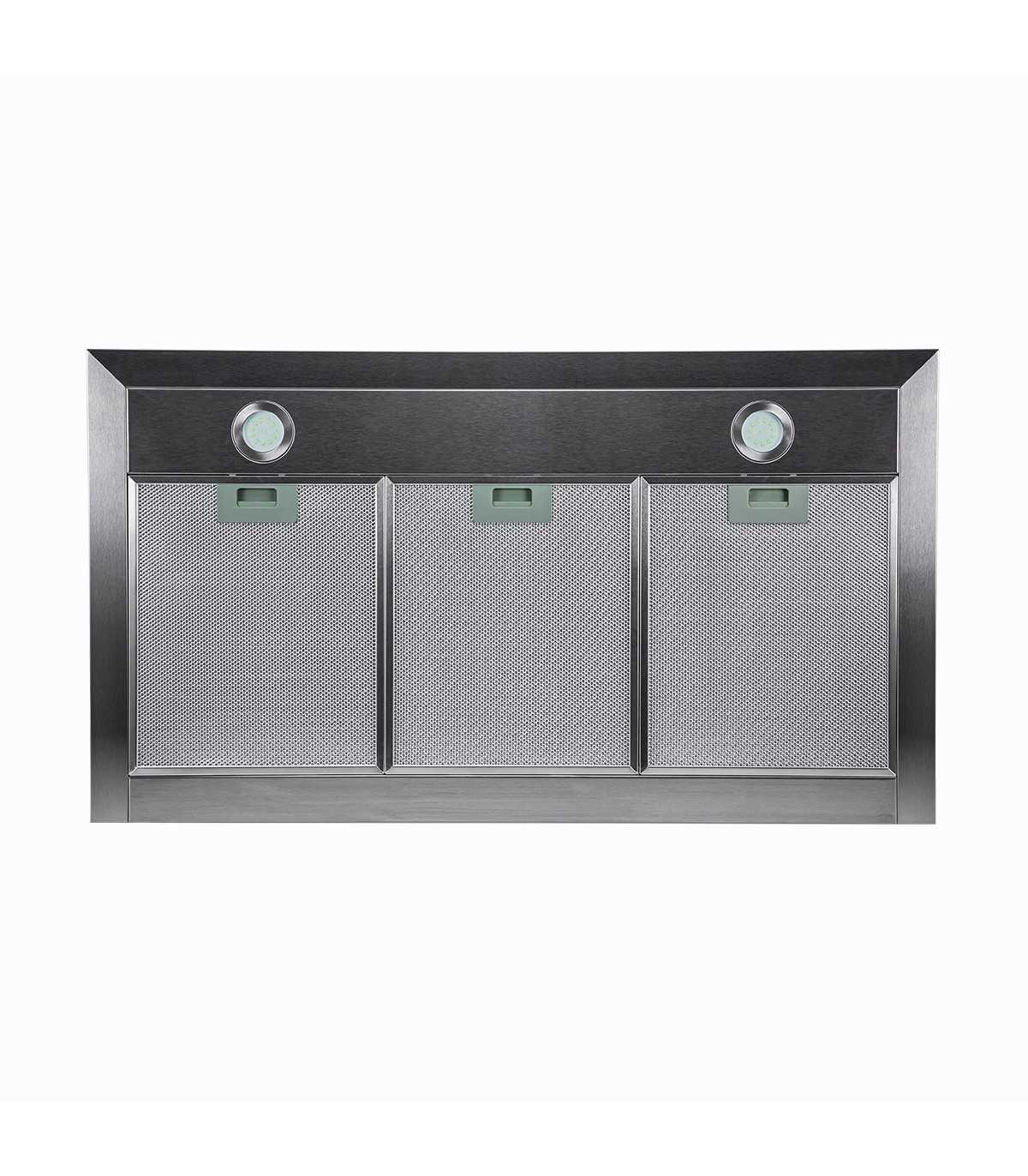 SCHNEIDER SCHB2A90EBX Campana extractora 90 cm, 594 m³/h, 3 velocidades, Negro/Inoxidable