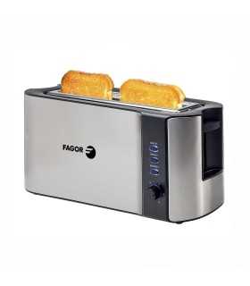 FAGOR FGE08003 Tostadora 1 Ranura Doble 1000 W, Control Tostado 6 Niveles, Función Descongelar, Bandeja recogemigas extraible