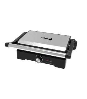 FAGOR FGE08021 Grill Multifunción 1200W, Control Temperatura, Superficie Cocinado XL (27,5 x 17,3 cm), Apertura 180º