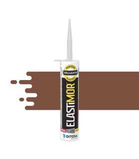 DITOSA - Mortero Sellador ELASTIMOR, Cemento express impermeable, color marrón madera, tubo 310 ml