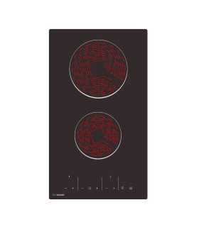 SIXHOME SXHPV30N Placa vitrocerámica 30 cm 2 zonas 3000 W control táctil 9 niveles de potencia temporizador, negro