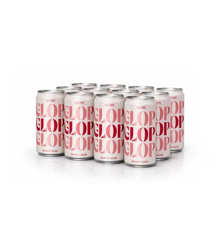 GLOP Vino Tinto Orgánico y Vegano en Lata 250ml Pack 12 | Garnacha Tinta | Ecológico CCPAE | 13,5% Vol España