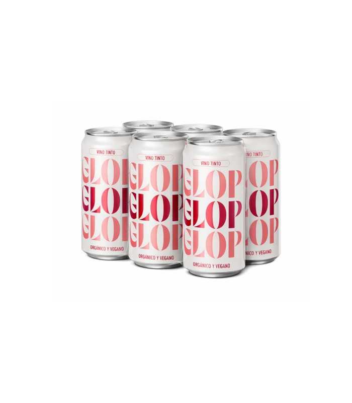 GLOP Vino Tinto Orgánico y Vegano en Lata 250ml Pack 6 | Garnacha Tinta | Ecológico CCPAE | 13,5% Vol España