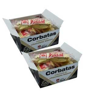 JUNCO PINDAL Corbatas de Unquera Bañada en Chocolate Blanco, 12 unds (Pack 2 Cajas de 6 Unds)