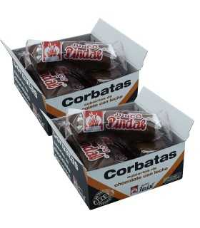 JUNCO PINDAL Corbatas de Unquera Bañada en Chocolate con Leche 12 unds (Pack 2 Cajas de 6 Unds)