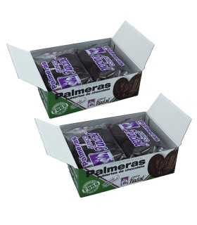 JUNCO PINDAL Palmera de Hojaldre bañada chocolate Negro Primera Calidad Tamaño Mediano 12 Uds (Pack 2 Cajas de 6 Unds)