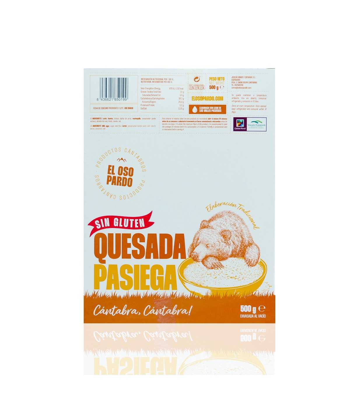 Quesada pasiega tradicional sin gluten El Oso Pardo