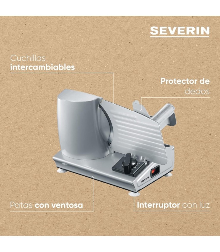 SEVERIN AS 3915 Cortafiambres 180 W Plateado