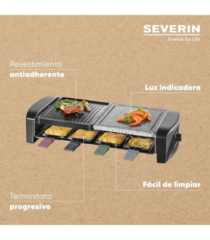 SEVERIN RG 9645 Raclette Grill 1400 W Negro