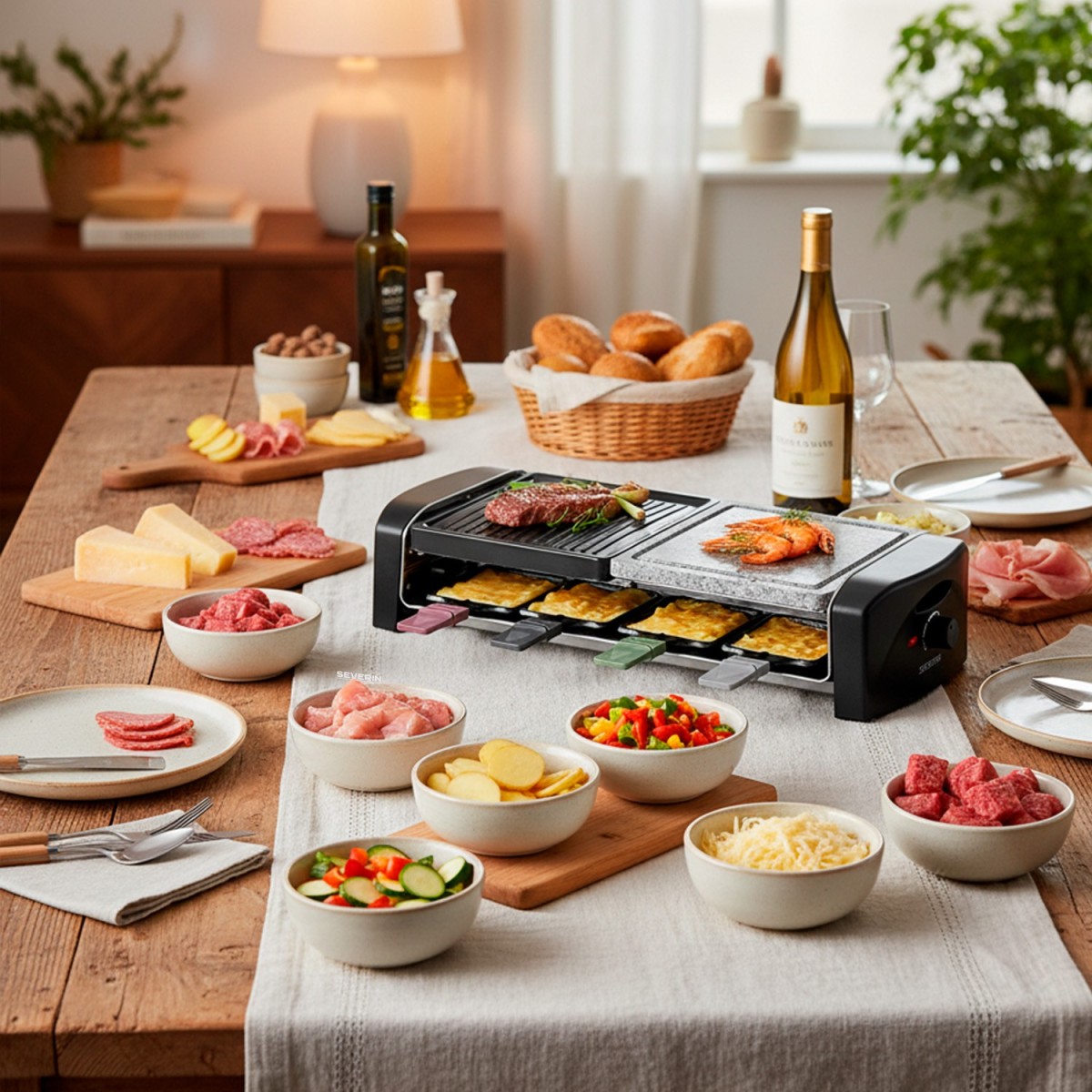 SEVERIN RG 9645 Raclette Grill 1400 W Negro